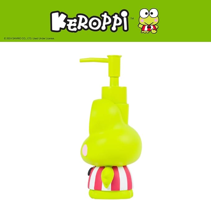 Sanrio Keroppi Soap/Lotion/Hand Sanitizer Resin Pump Dispenser, 13 Ounces, (Officially Licensed Product) by Franco Collectibles
