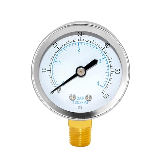 Joywayus Pressure Gauge 0 to 60 PSI Brass 1/4" Male NPT Thread Lower Mount by Joywayus
