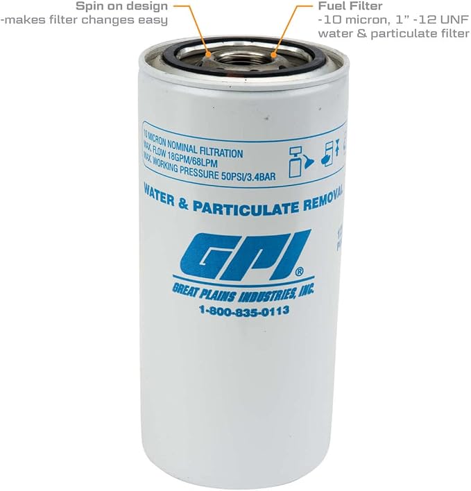 GPI PW-18-10-1 Water and Particulate Fuel Filter - Image 2