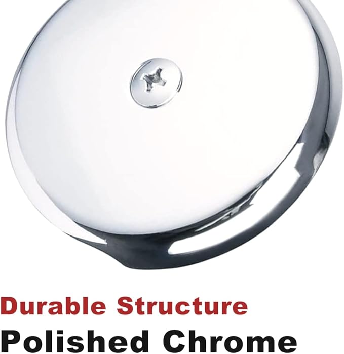 Single Hole Bathtub Drain Overflow Plate/Tub Overflow Drain Ccover with Three Matching Screws/Bathtub Overflow Drain Cover Includes an Adapter (Chrome)
