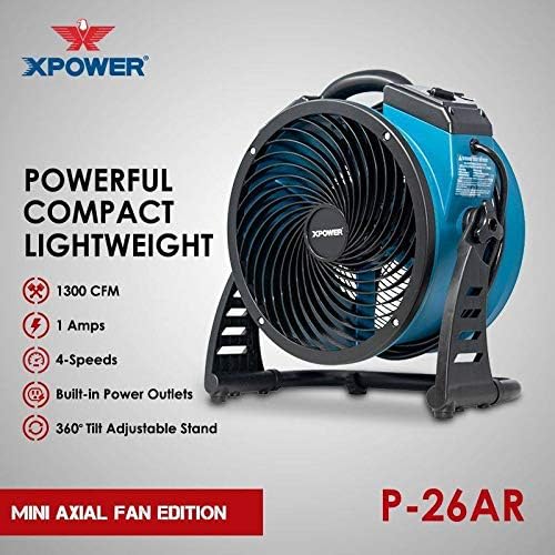 XPOWER P-26AR Industrial Axial Air Mover, Fan - Image 3