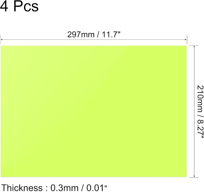 uxcell 4Pcs A4 Gel Light Lighting Filter Overlay Transparent Color Correction - Image 2