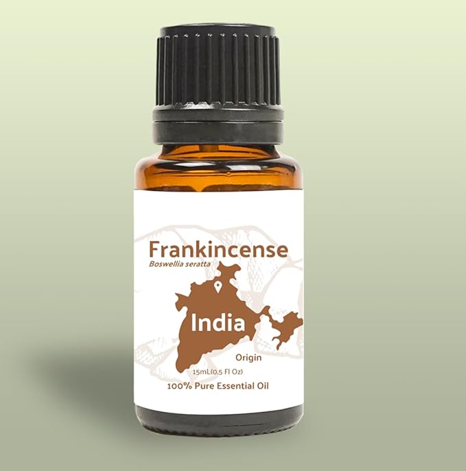 Frankincense Essential Oil - Direct from Madhya Pradesh, India - Pure Essential Oil for Diffusers and Aromatherapy | 100% Pure Therapeutic Grade Natural Aceite de Incienso (15ml)