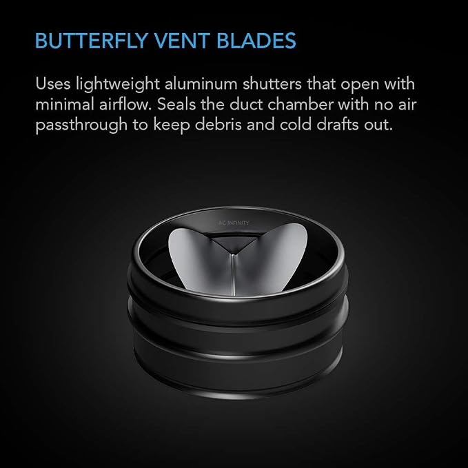 AC Infinity 6" Backdraft Damper, One-Way Airflow Ducting Insert - Image 3
