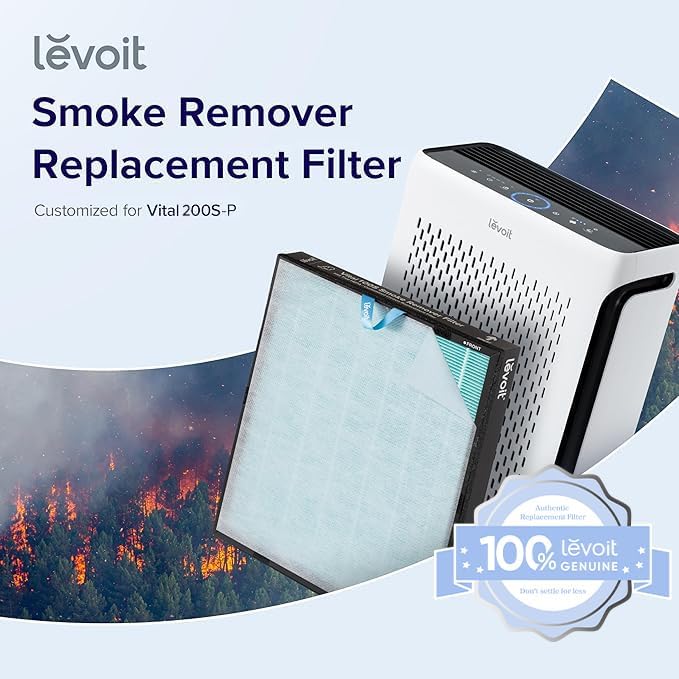 LEVOIT Genuine Vital 200S-P Air Purifier Smoke Remover Replacement Filter - Image 2