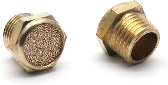 G1/4 Generator Silencer, Flat Type, Brass Pneumatic Exhaust Muffler, Sintered - Image 3