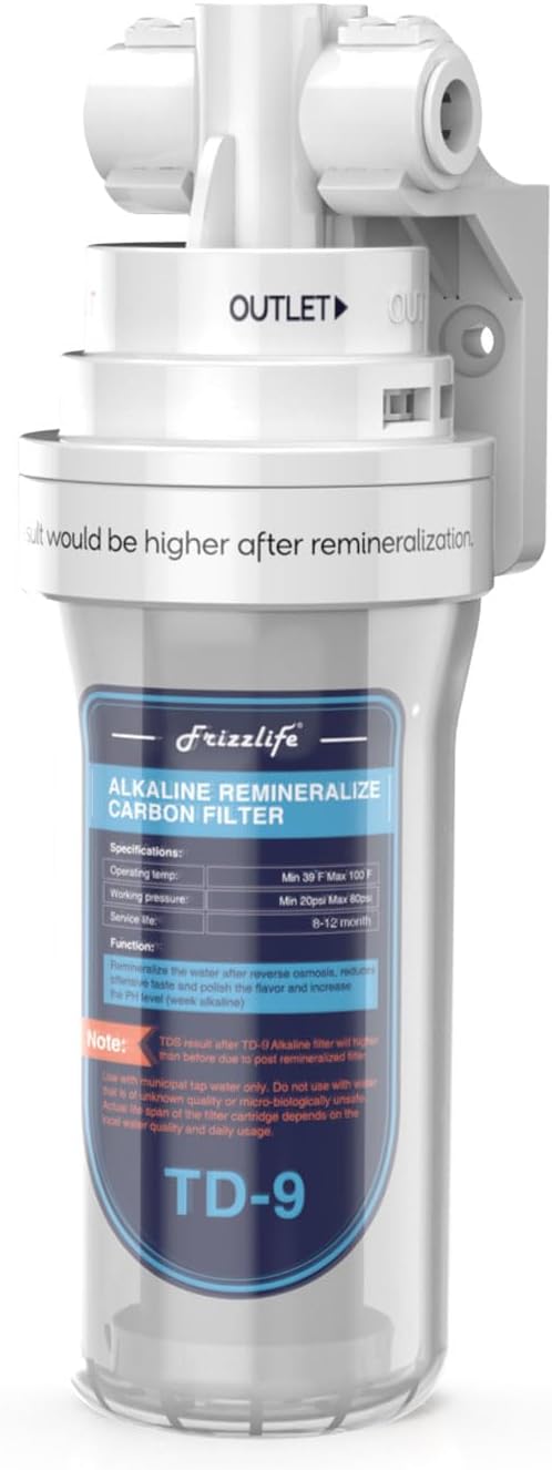 Frizzlife TD-9 Alkaline Remineralization Under Sink Inline Water Filter by FRIZZLIFE