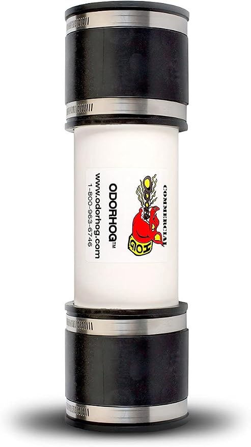 OdorHog Vent Stack Pipe Filter, PVC Inline Model by OdorHog-StoptheStink