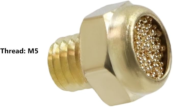 M5 Generator Silencer, Flat Type, Brass Pneumatic Exhaust Muffler, Sintered - Image 3