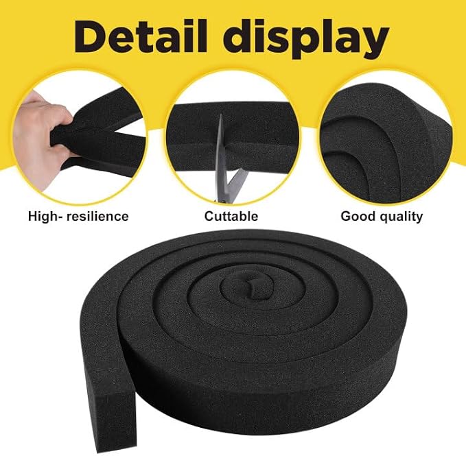 Tlswshsy 2 in x 6.5 ft Air Conditioner Foam Tape-2Pcs Non-Adhesive Foam Seal - Image 7