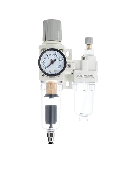 1/4" PT Compressed Air Filter Regulator Lubricator Combo Water/Oil Trap - Image 7