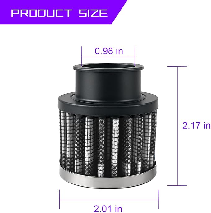 Zpana Car Air Intake Filter, Hight Flow Performance Auto Crankcase Breather - Image 2