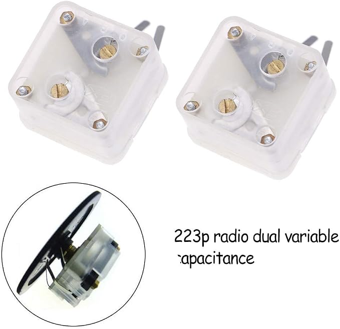 Acxico 5Pcs 223p Duplex Radio Variable Capacitor 60pf/140pf 2.1mm Hole Shaft - Image 4