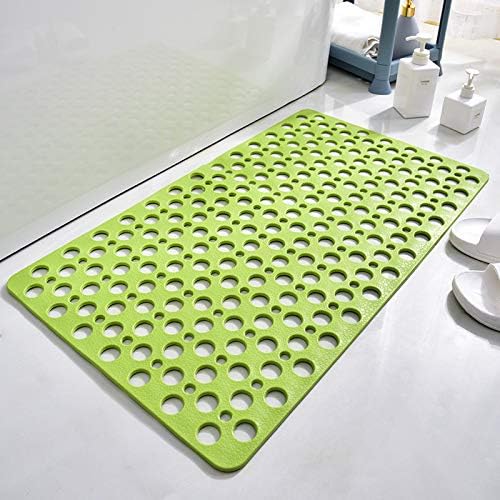 Casa and Beyond Shower Mat,Non Slip Bath Mat and Shower Mat with Suction Cups and Drain Holes,Bathroom Mat Easy to Clean Soft Machine Washable,Bathtub Mat Easy Dry&Cut (Green,47" x 32"(Rectangular))