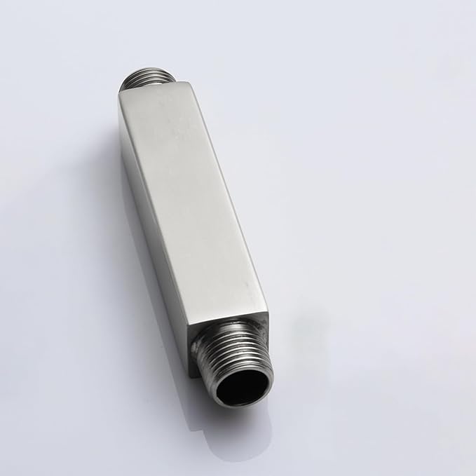Brushed Nickel Short Shower Arm with Flange, 4 inch Ceiling Mounted Shower Head Extension Pipe Arm for Fixed Shower Head and High Pressure Rain