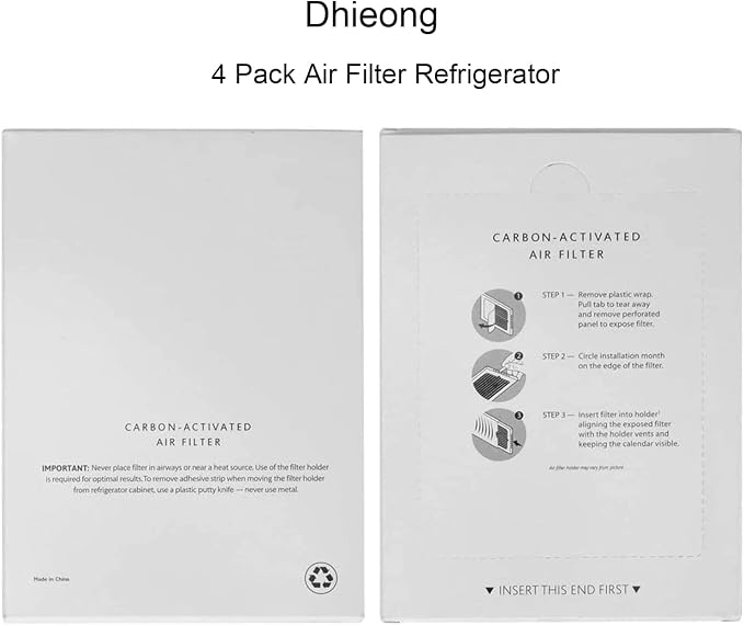 4 Pack Refrigerator Air Filter Replacement Carbon Activated Air Filter - Image 4