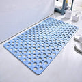 Casa and Beyond Shower Mat,Non Slip Bath Mat and Shower Mat with Suction Cups and Drain Holes,Bathroom Mat Easy to Clean Soft Machine Washable,Bathtub Mat Easy Dry&Cut (Blue,35" x 16"(Rectangular))