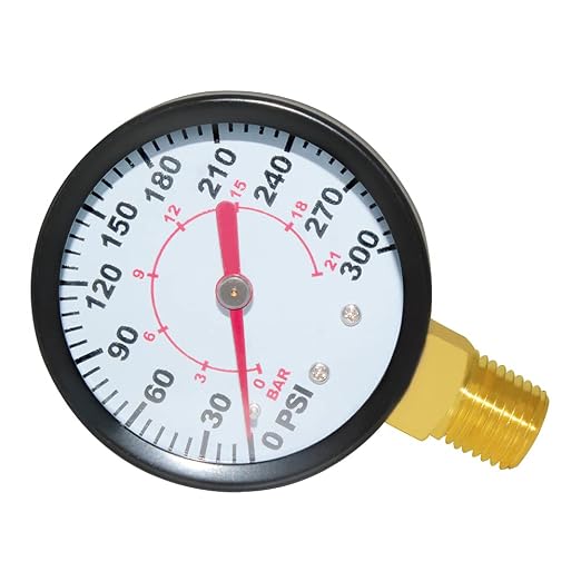 Joywayus Pressure Gauge 0 to 300 PSI Brass 1/4" Male NPT Thread Lower Mount - Image 5