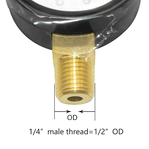 Joywayus Pressure Gauge 0 to 200 PSI Brass 1/4" Male NPT Thread Lower Mount - Image 2