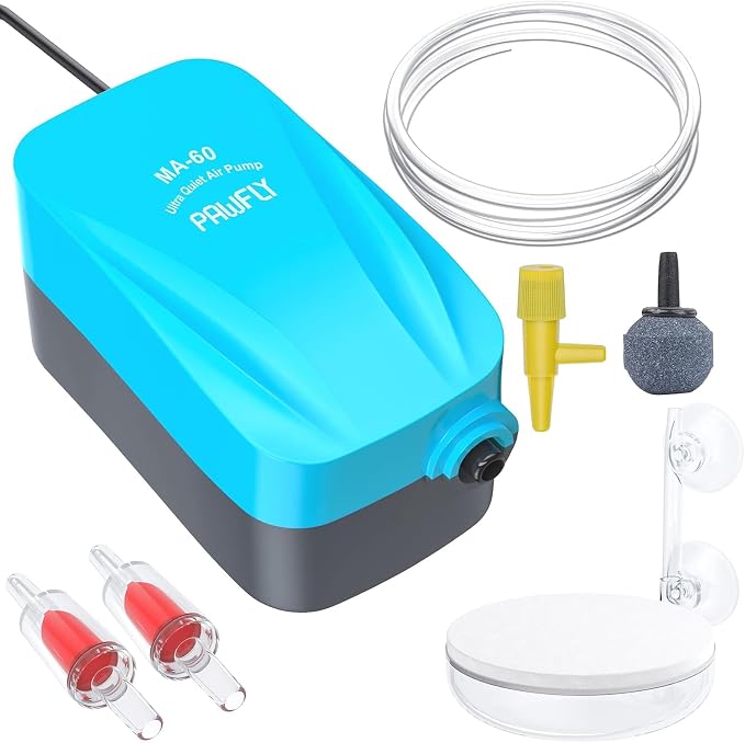 Pawfly Aquarium Compact Air Pump 15-40 GPH Quiet Oxygen Pump by Pawfly