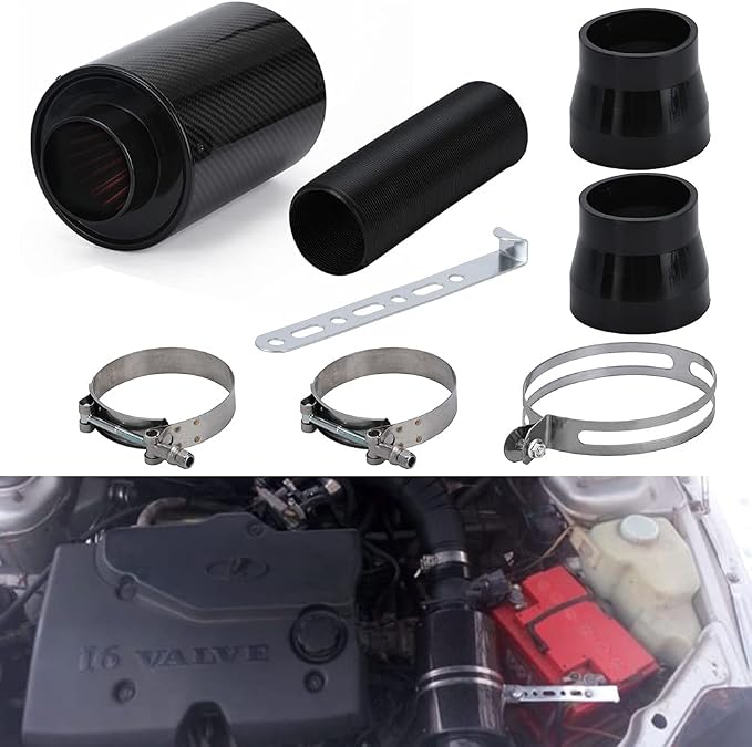 PTNHZ Universal 3" Racing Carbon Fiber Cold Feed Induction Kit Air Intake Kit - Image 6