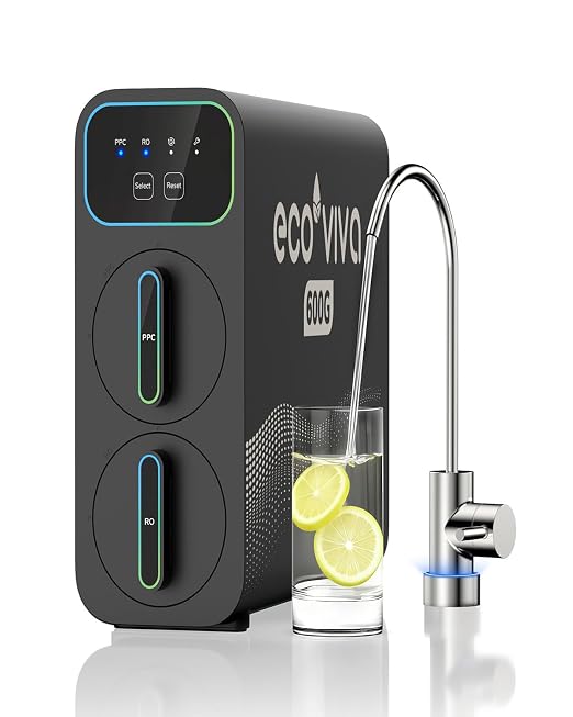 Ecoviva E6 Compact-Thin 5" Width Reverse Osmosis Water Filter Under-Sink 600GPD by Ecoviva