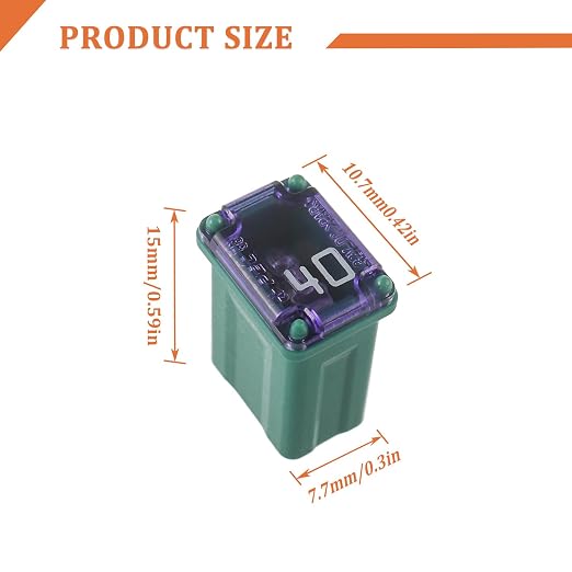 40A 40AMP 32V Slow Blow FMM MCASE Type Fuses 608840 Micro Female Cartridge - Image 2