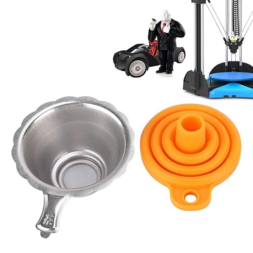 3D Printer Metal Filter Funnel, 3D Printer Resin Foldable Silicone Funnel+Metal - Image 5