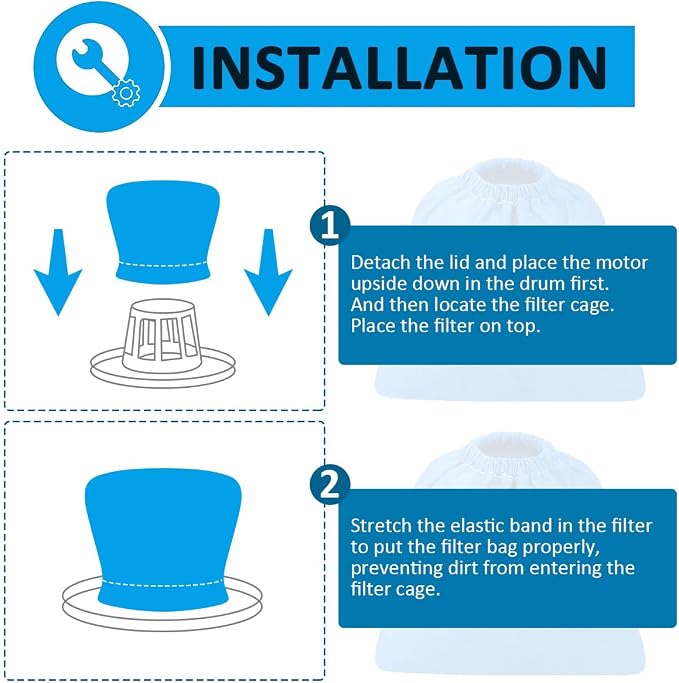 Cloth Filter for Craftsman 2&2-1/2 Gal. Shop Vac 916949, MICROLINED - Image 5