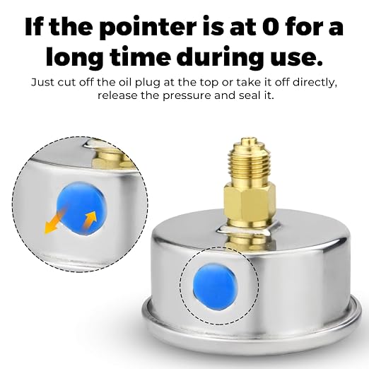 0-160 Psi Glycerin Liquid Filled Low Pressure Gauge, 2.5" Dial Size, 1/4" G - Image 6