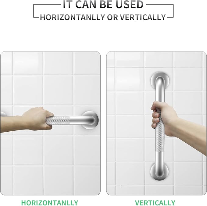 2 Pack 12 Inch Grab Bars for Bathtubs and Showers, Anti Slip Shower Grab Bars Stainless Steel Shower Handle Toilet Handicap Elderly Senior Assist Bathroom Saft Handle