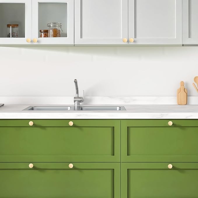 Ravinte 20 Pack Cabinet Knobs Sandy Gold Kitchen Cabinet Knobs Round Dresser Drawer Pulls Closet Door Pulls 1-1/5 Inch