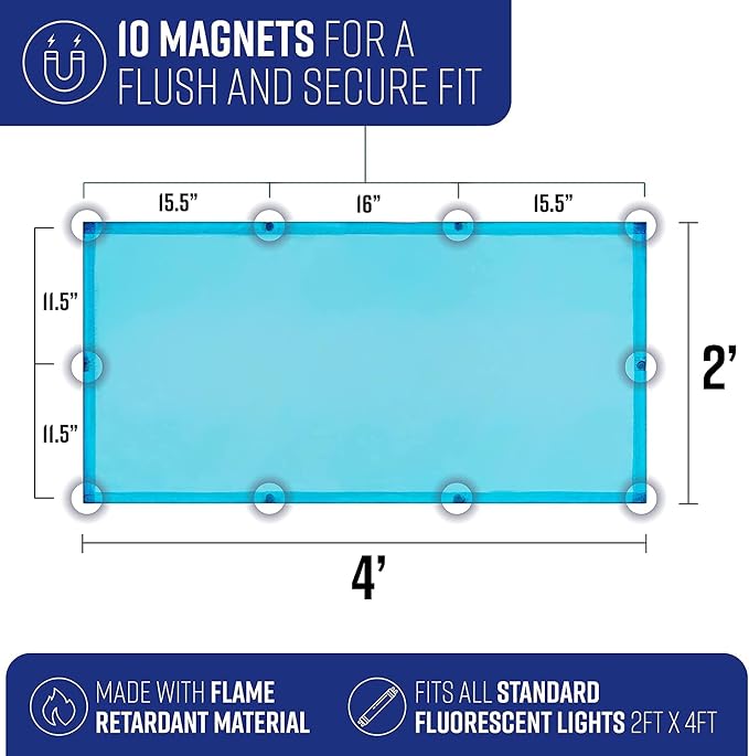 Fluorescent Light Covers for Classroom or Office | Magnetic Fluorescent Light - Image 2