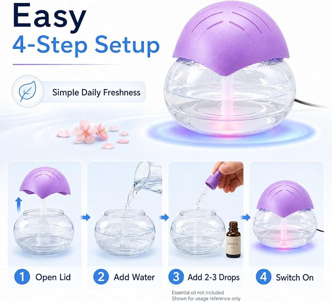 Air freshener - for Home, Bedroom and Office - Essential Oil Aroma Diffuser - - Image 3