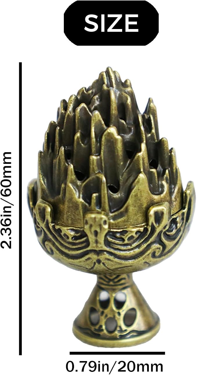 3 PCS Mini Brass Lotus Incense Holder, Small Flower Vintage Cone Incense Burner - Image 7