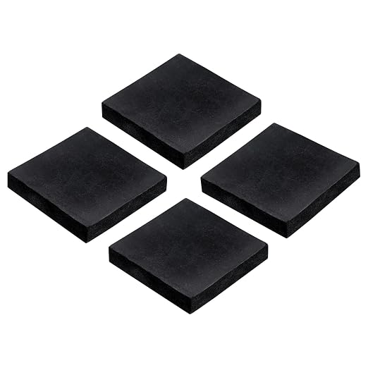 uxcell 4pcs Rubber Anti-Vibration Pads Hard Pad, 50mm Square Vibration by uxcell