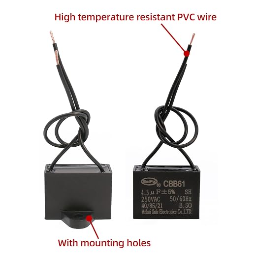 CBB61 Capacitor 4.5uf 250V AC Ceiling Fan 2 Wire 50/60Hz - Image 3