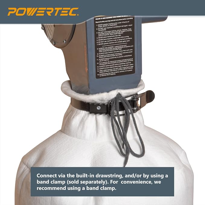 POWERTEC 70334 Dust Filter Bag for Wall Mount Dust Collectors, 1 Micron - Image 3
