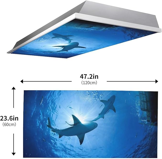 2PCS Fluorescent Light Covers for Classroom Ceiling Lights Magnetic Light Covers - Image 3