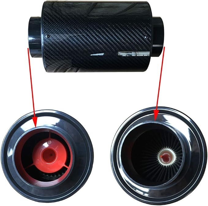 Universal Induction Pipe Hose Kit Intake Air Filter, Universal Car 3" Carbon - Image 4