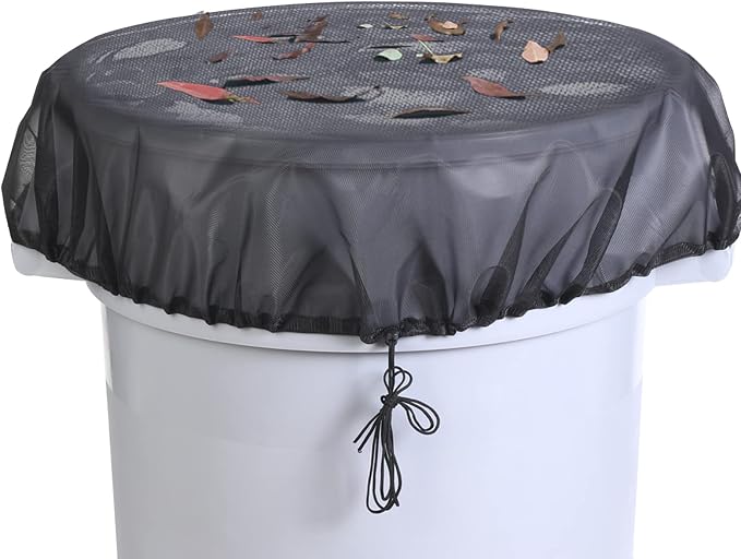 37.5 Inch Mesh Cover for Rain Barrel, Rain Bucket Leaf Filter Screen Cover by OwlFocus