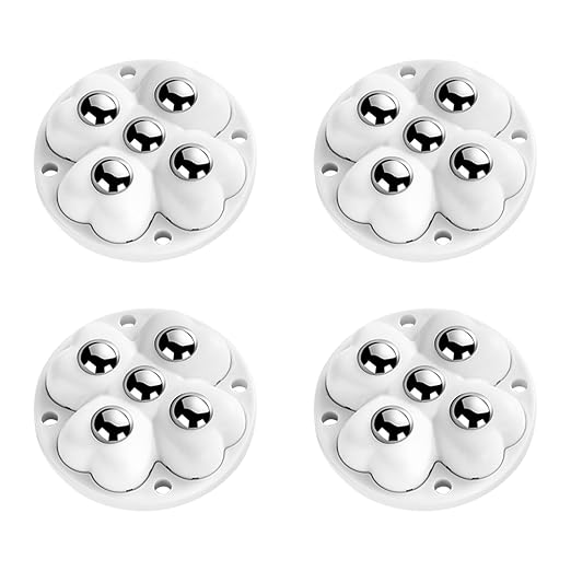 Self Adhesive Caster Wheels, 360° Swivel Stainless Steel Rollers, Low Profile by YSKmanhuo