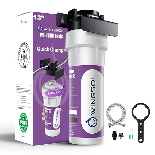 Under Sink Water Filter System, NSF/ANSI 42&53 Improve Taste, EZ Change Life by WINGSOL