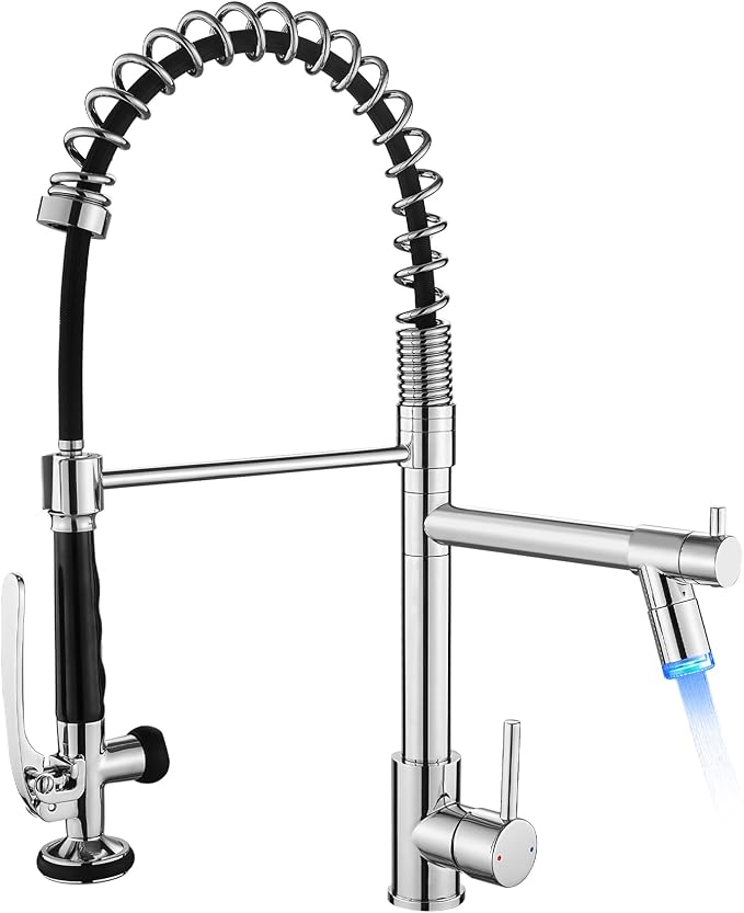 Fapully Kitchen Faucet with Pull Down Sprayer, Commercial Single Handle Kitchen by Fapully