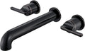 SITGES Solid Brass Wall Mount Tub Filler,10" Long Spout Reach Wall Mount Bathtub Faucet with Two Lever Handles,High Flow Bathtub Faucet Set with Rough-in Valve Included,Oil Rubbed Bronze