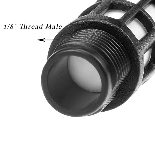 Quickun Plastic Exhaust Air Silencer, 1/8" Air Line Pneumatic Muffler Black Air - Image 2