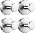 BKV Suction Cup Hooks for Glass Window,Removable Shower Hooks for Inside Shower,Metal Towel Hooks for Bathrooms,4 Pack(Mirror)