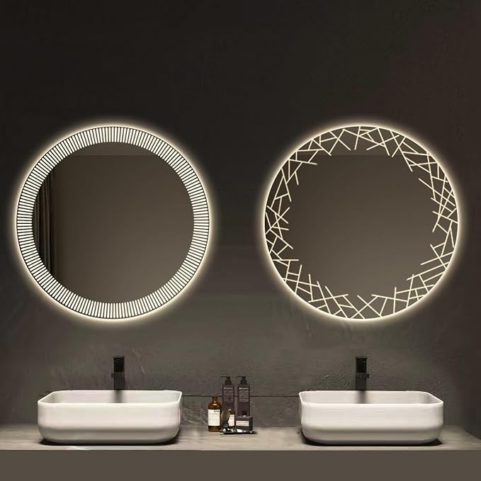 Bathroom Mirror with LED Lights, Wall Mirror with Touch Sensor, Round Mirror - Image 7
