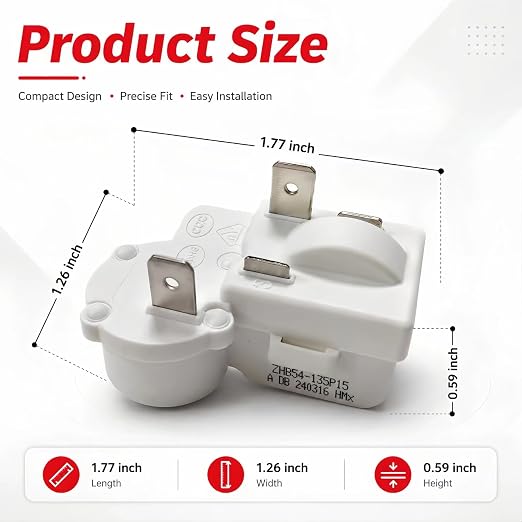 2-Pack 2-Pin Refrigerator PTC Starter Relay Overload Protector | Fits - Image 2