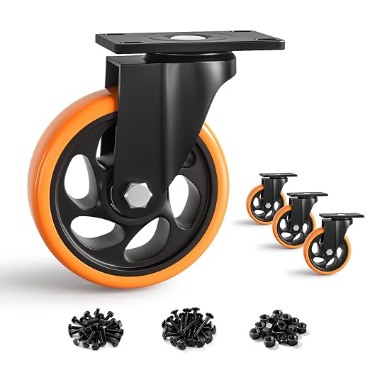 5 Inch Heavy Duty Caster Wheels, Industrial Casters Set of 4 Load 2000lbs by ANDUTEES